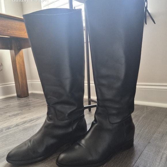 Cole Haan Grand.OS Black Leather Tall Riding Boots Size 7.5 - Picture 4 of 6